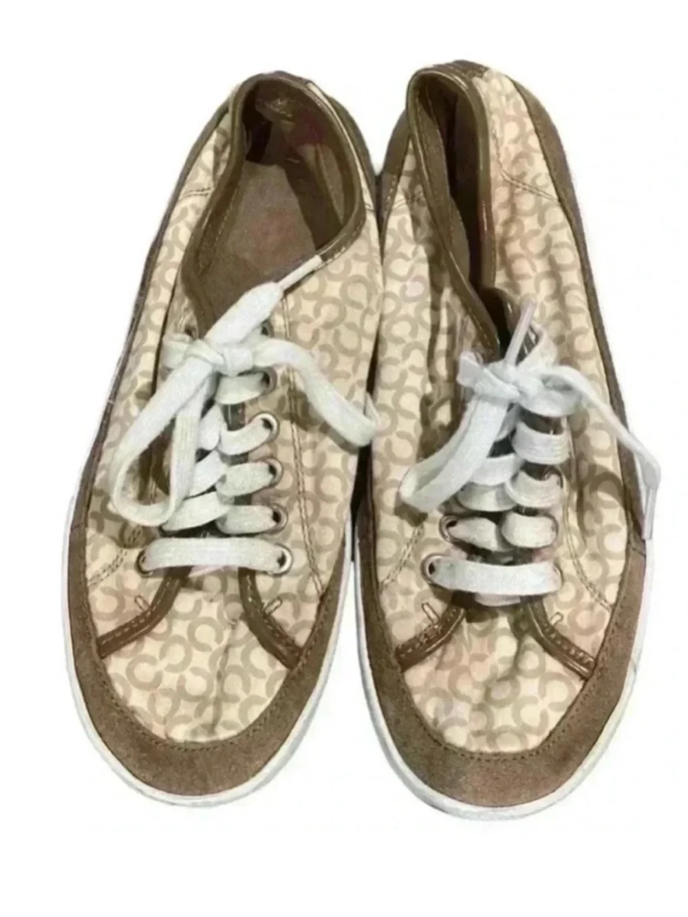 COACH Womens Edith Lace Up Signature Sneakers